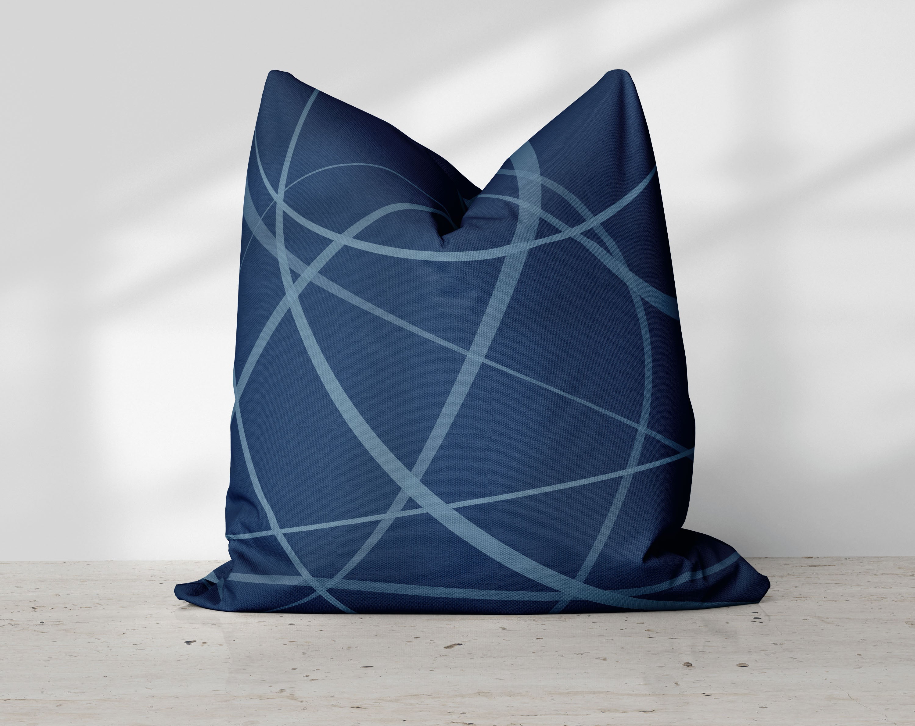 Blue geometric hot sale throw pillows