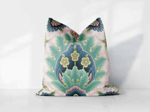 Muhtesem Imperial Bloom Blush Pink Decorative Pillow Throw Cover