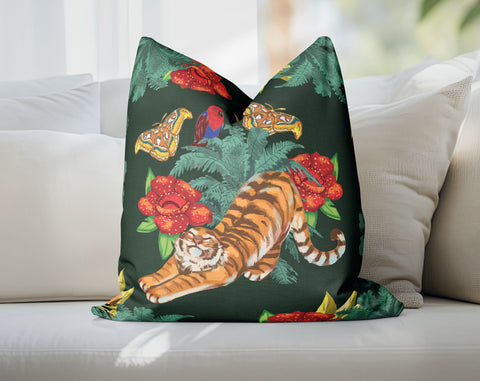 a pillow with a picture of a tiger on it