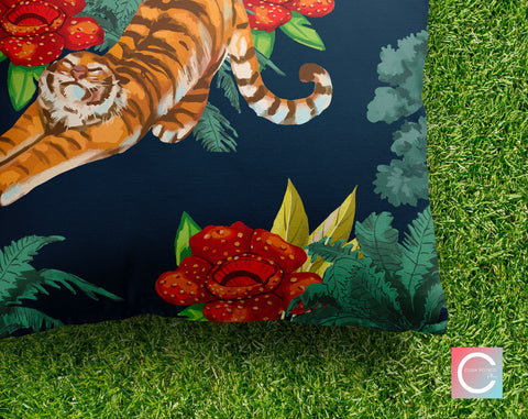 a pillow with a picture of a tiger on it