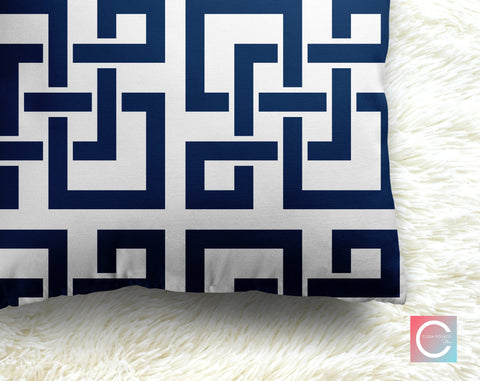 Dynasty Walls Royal Blue Decorative Pillow Throw Cover - Cush Potato Pillows