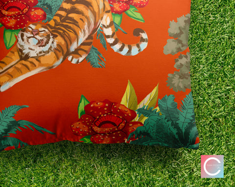 a pillow with a picture of a tiger on it