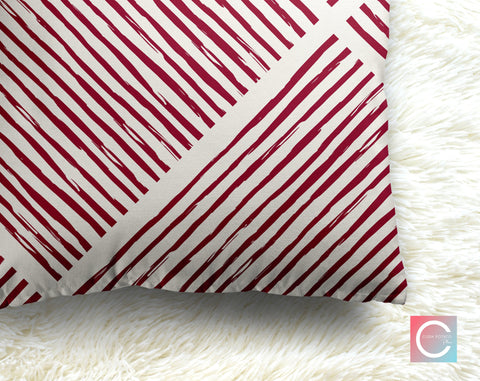 Hatchy Cross Cherry Red Decorative Pillow Throw Cover - Cush Potato Pillows