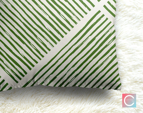 Hatchy Cross Cilantro Green Decorative Pillow Throw Cover - Cush Potato Pillows