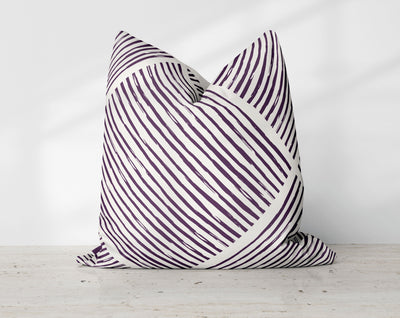Hatchy Cross Dark Purple Decorative Pillow Throw Cover - Cush Potato Pillows
