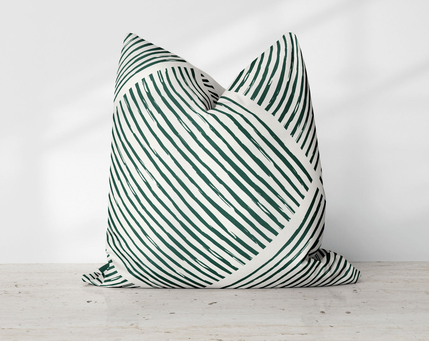 Hatchy Cross Forest Green Decorative Pillow Throw Cover - Cush Potato Pillows