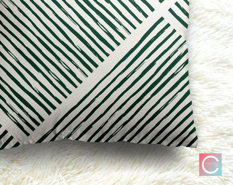 Hatchy Cross Forest Green Decorative Pillow Throw Cover - Cush Potato Pillows