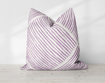 Hatchy Cross Lilac Purple Decorative Pillow Throw Cover - Cush Potato Pillows