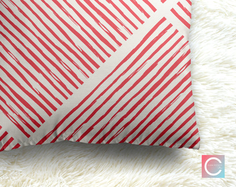 Hatchy Cross Scarlet Red Decorative Pillow Throw Cover - Cush Potato Pillows