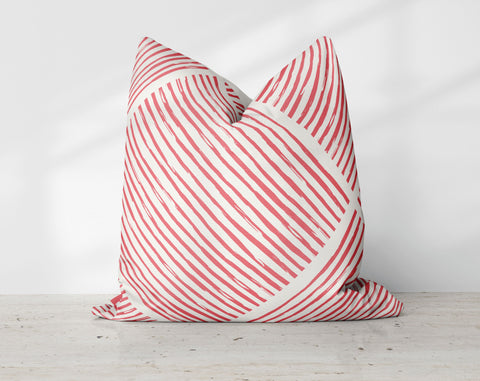 Hatchy Cross Scarlet Red Decorative Pillow Throw Cover - Cush Potato Pillows