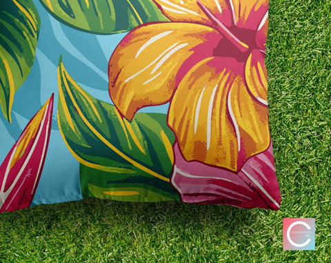 Tropical Lush Coral Decorative Pillow Throw Cover - Cush Potato Pillows