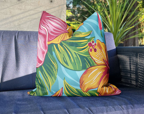 Tropical Lush Coral Decorative Pillow Throw Cover - Cush Potato Pillows
