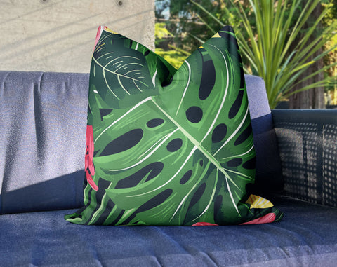 Tropical Lush Twilight Palms Decorative Pillow Throw Cover - Cush Potato Pillows
