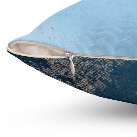Abstract Bold Blues Pillow Throw Cover with Insert - Cush Potato Pillows