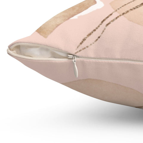 Abstract Glam All Pink Square Pillow with Dotted Accents with Cover Throw with Insert - Cush Potato Pillows