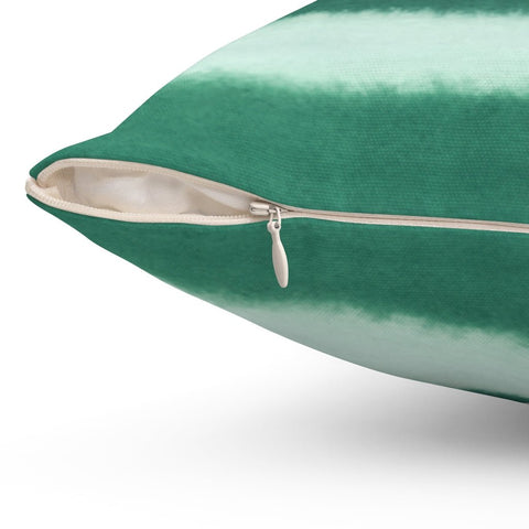 Abstract Green Ocean Landscape Stripes Square Pillow with Cover Throw with Insert - Cush Potato Pillows