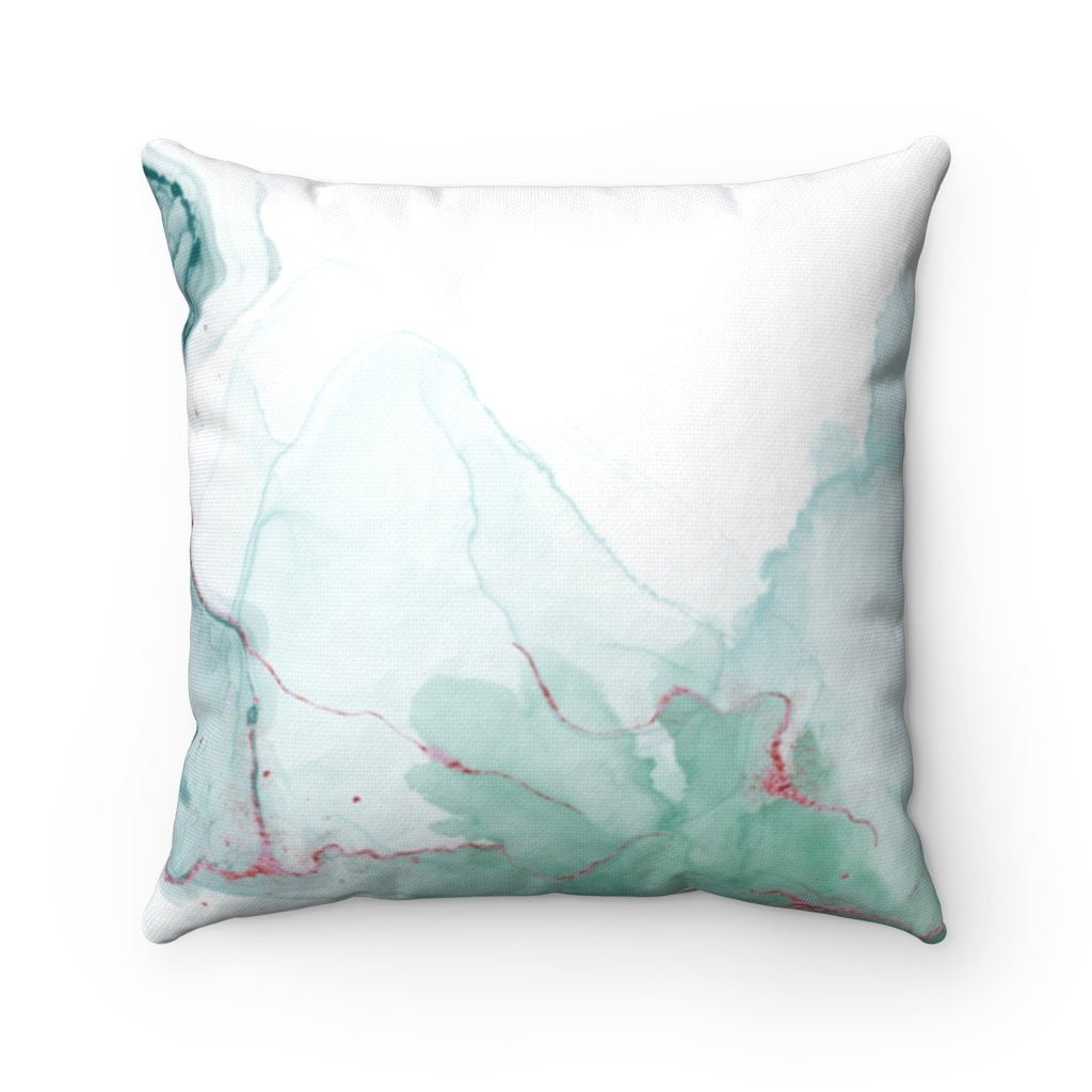 Abstract Marble Emerald Green with Lavender Accents Pillow Throw Cover with Insert - Cush Potato Pillows