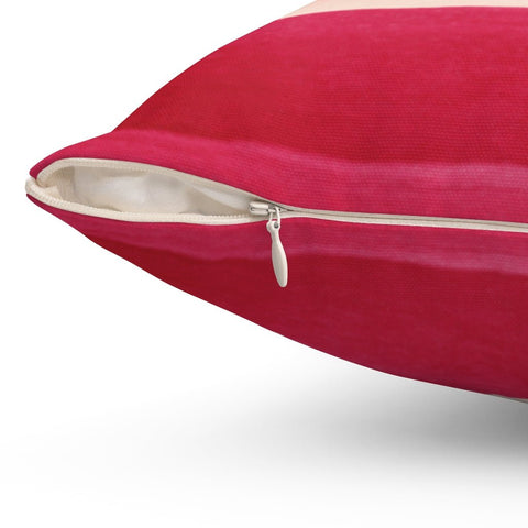 Abstract Pink Red Sunrise Sunset Stripes Pillow Throw Cover with Insert - Cush Potato Pillows