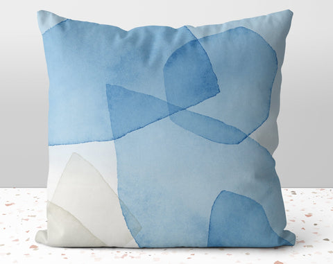 Abstract Shards of Blue Pillow Throw Cover with Insert - Cush Potato Pillows