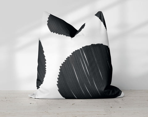 Bold Black Big Particle Dots Watercolor Pillow Throw - Cush Potato Pillows