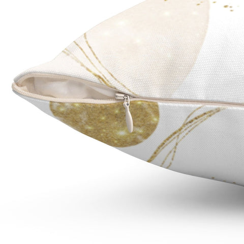 Celestial Glam Circles with Gold Printed Accents Pillow Throw Cover with Insert - Cush Potato Pillows