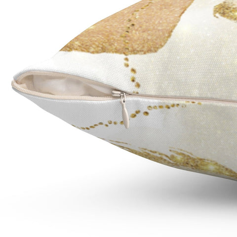 Celestial Glam Peach Pink with Gold Printed Accents Pillow Throw Cover with Insert - Cush Potato Pillows