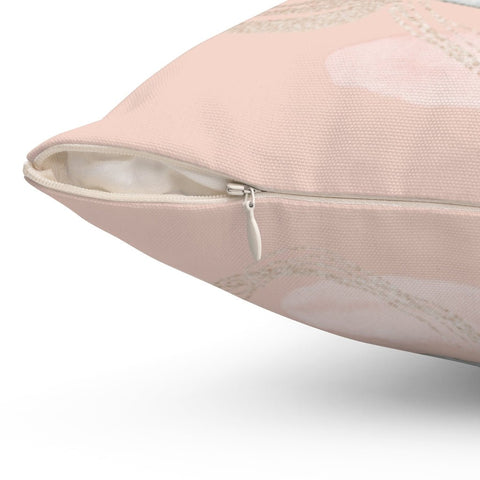 Chic Swirls Glam Peach Pillow Throw Cover
