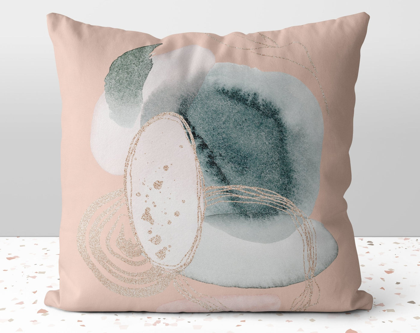 Chic Swirls Glam Peach Pillow Throw Cover