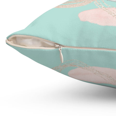 Chic Swirls Glam Seafoam Aqua Green Pillow Throw Cover with Insert - Cush Potato Pillows