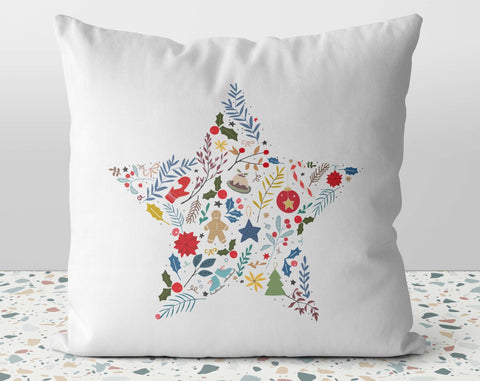 Christmas Festive Star Pillow Throw Cover