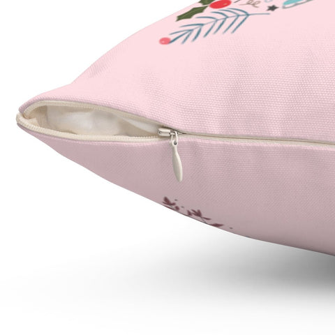 Christmas Festive Star Pink Pillow Throw Cover with Insert - Cush Potato Pillows