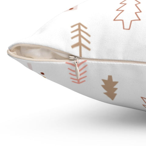 Christmas Happy Holidays Festive Trees Pillow Throw Cover with Insert - Cush Potato Pillows