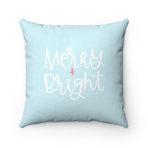 Christmas Pastel Whimsical Trees Seasons Greetings Blue Pink Red Pillow Throw Cover