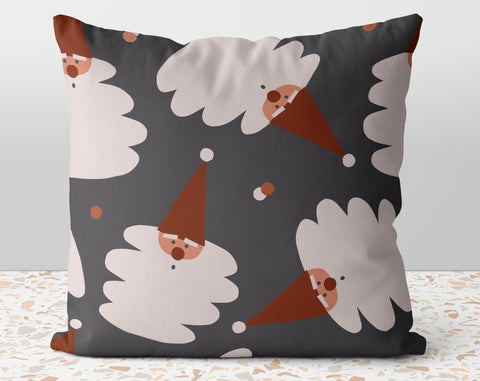 Christmas Santa Claus Gray Pillow Throw Cover with Insert - Cush Potato Pillows