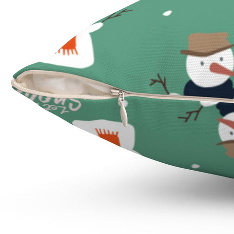 Christmas Snowman Let It Snow Pillow Throw Cover