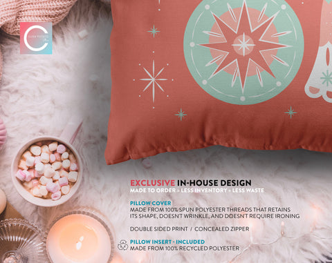 Classical Ornaments Christmas Blush Pink Pillow Throw - Cush Potato Pillows