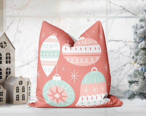 Classical Ornaments Christmas Blush Pink Pillow Throw - Cush Potato Pillows