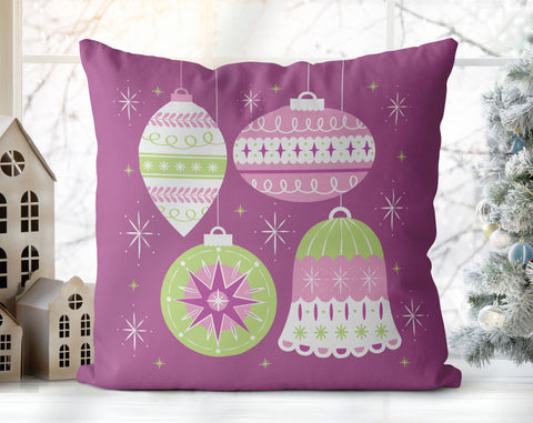 Classical Ornaments Christmas Lavender Purple Pillow Throw - Cush Potato Pillows