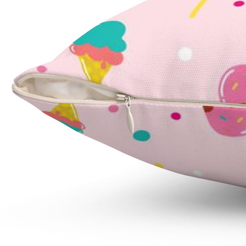Delicious Popsicles and Ice Cream Pink Pillow Throw Cover