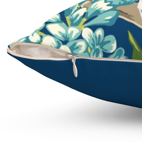 Exclusive Floral Blue Thibaut Inspired Pillow Throw Cover