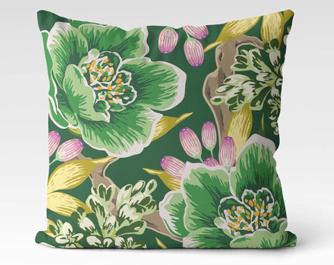Exclusive Floral Green and Pink Thibaut Inspired Pillow Throw Cover