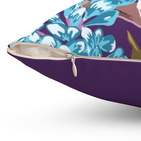 Exclusive Floral Purple Thibaut Inspired Pillow Throw Cover with Insert - Cush Potato Pillows