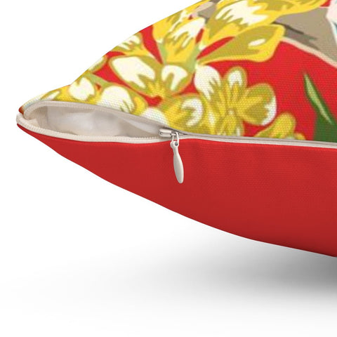 Exclusive Floral Red Thibaut Inspired Pillow Throw Cover