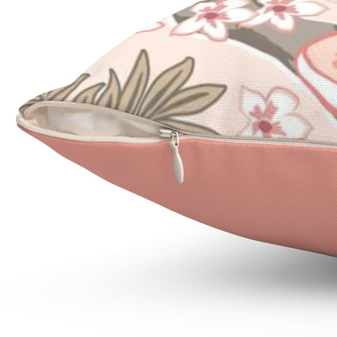 Exclusive Pink Thibaut Honshu Robin's Egg Inspired Chinoiserie Pillow Throw Cover with Insert - Cush Potato Pillows