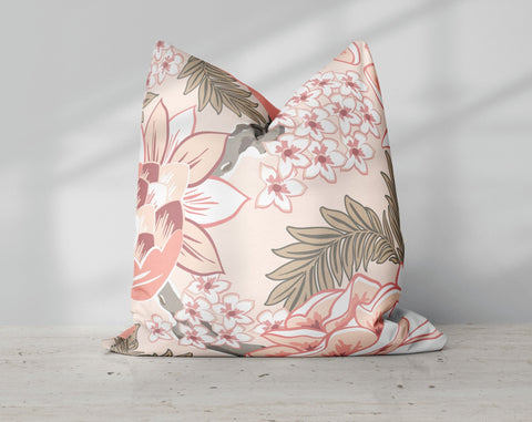 Exclusive Pink Thibaut Honshu Robin's Egg Inspired Chinoiserie Pillow Throw Cover with Insert - Cush Potato Pillows
