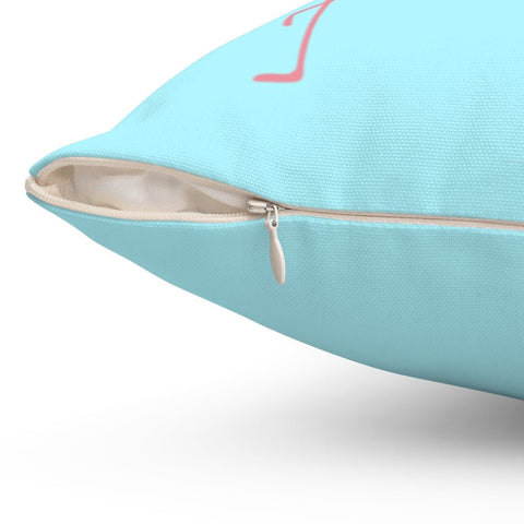 Flamboyance of Flamingos Summer Fun Relax and Enjoy Teal Square Pillow with Cover Throw with Insert - Cush Potato Pillows