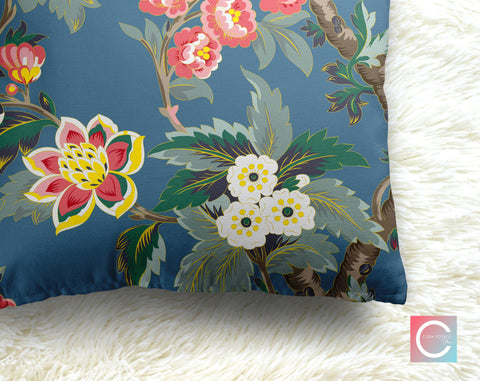 Floral Kendi in Cadet Gray Decorative Pillow Throw Cover - Cush Potato Pillows