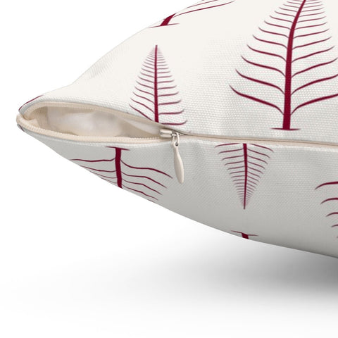 Gentle Winter Christmas Trees Cherry Red Off-White Cream Pillow Throw - Cush Potato Pillows
