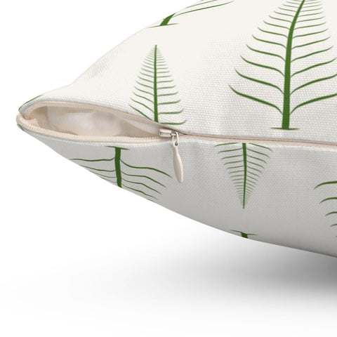 Gentle Winter Christmas Trees Cilantro Green Off-White Cream Pillow Throw - Cush Potato Pillows