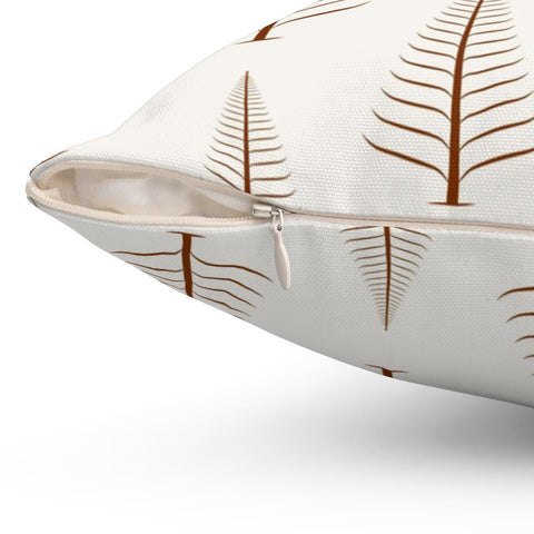 Gentle Winter Christmas Trees Cinnamon Brown Off-White Cream Pillow Throw - Cush Potato Pillows
